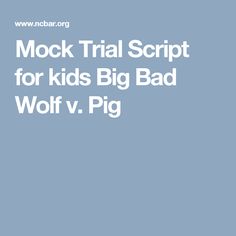 mock trial scripts for kids